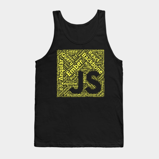 Original JavaScript Frameworks Word Cloud Design Tank Top by TeesByJay